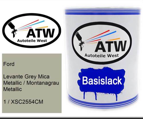 Ford, Levante Grey Mica Metallic / Montanagrau Metallic, 1 / XSC2554CM: 1L Lackdose, von ATW Autoteile West.